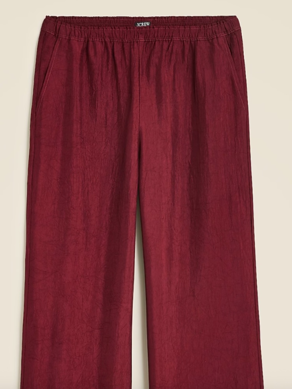 J.Crew Stratus pant in textured satin - Burgundy Size Small - NWT CC472